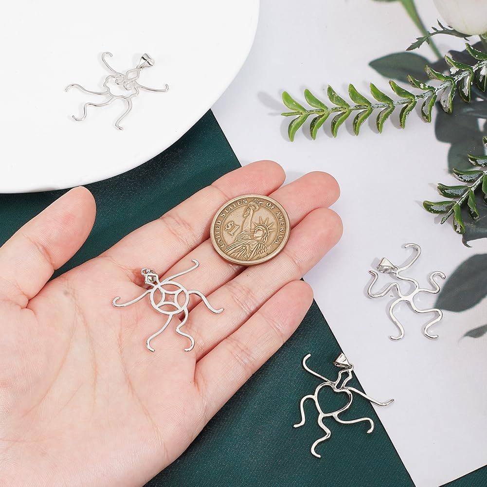 PH PandaHall 4pcs Silver Pendant Blanks, 18K Gold Adjustable Pendant Blank Brass Charm Base Setting Claw Prong Pendants Blanks for DIY Women Gemstone Setting Handmade Necklace Jewelry Making - Image 3