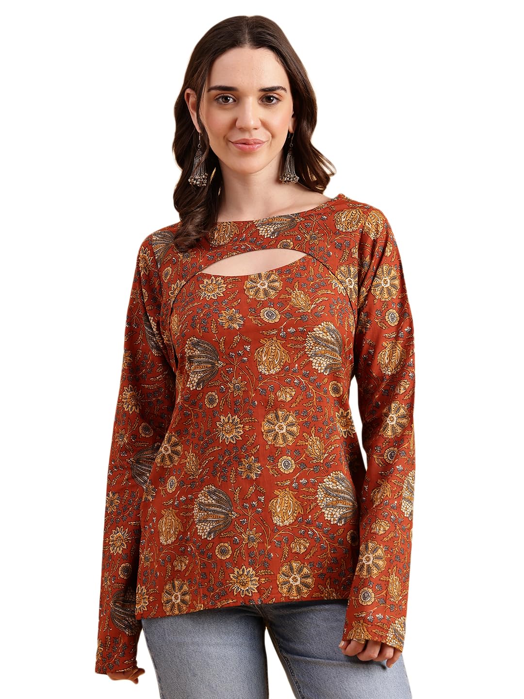 vbuyz Women's Cotton Floral Print Straight Regular Fit Top-picture-25