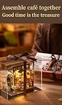 Rowood Miniature House Kit,DIY Miniature Dollhouse Kits for Adults to Build to Live in,Mayberry Street Miniatures,Wooden Adults Craft Kits,Mini Model Kits with LED,Birthday for Teens(NO.17 Cafe)
