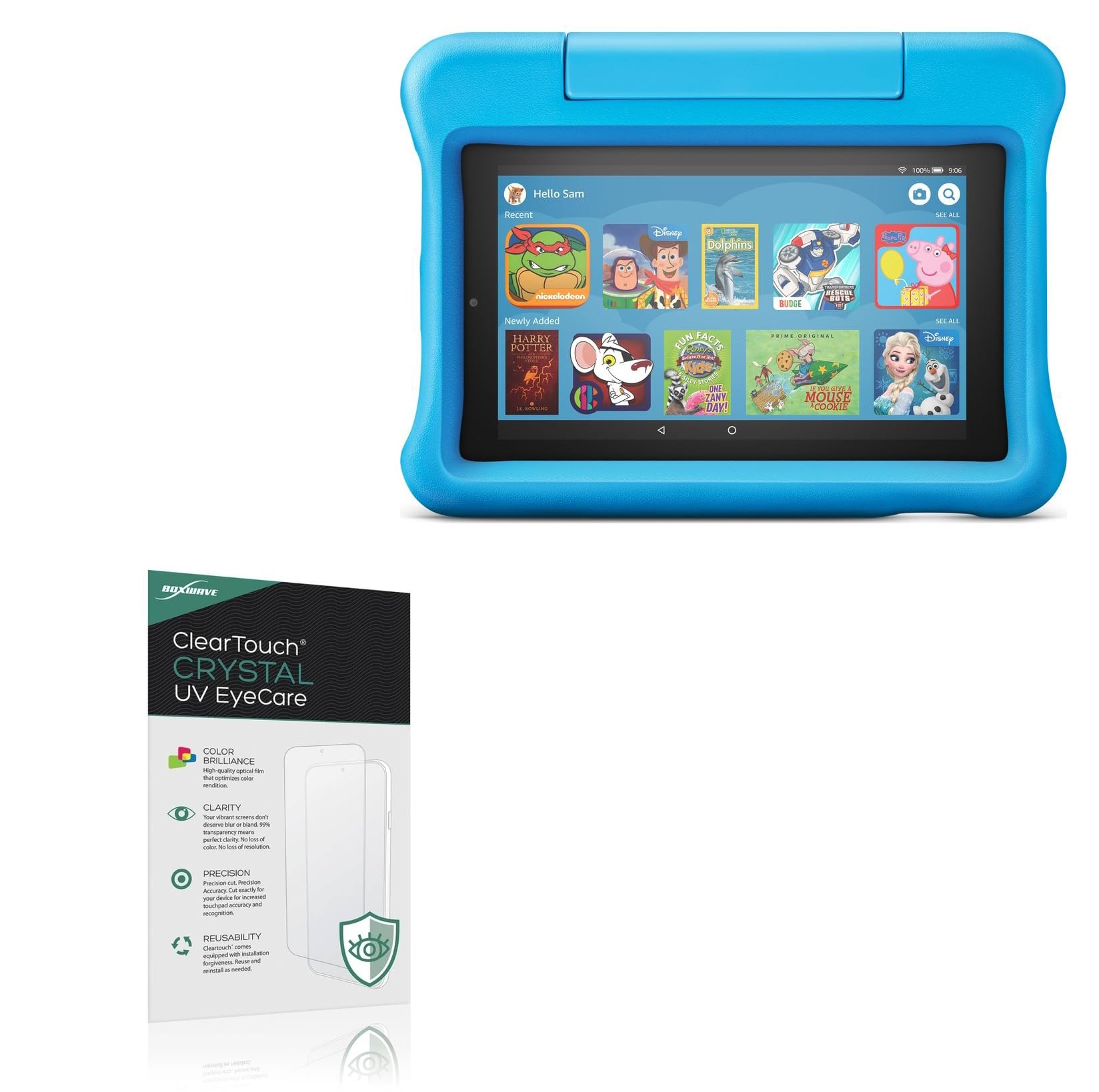 BoxWave Screen Protector Compatible With Amazon Fire 7 Kids Edition (9th Gen 2019) - ClearTouch Crystal Anti-UV EyeCare (2-Pack), Filters out Harmful Blue Light Reduce Fatigue