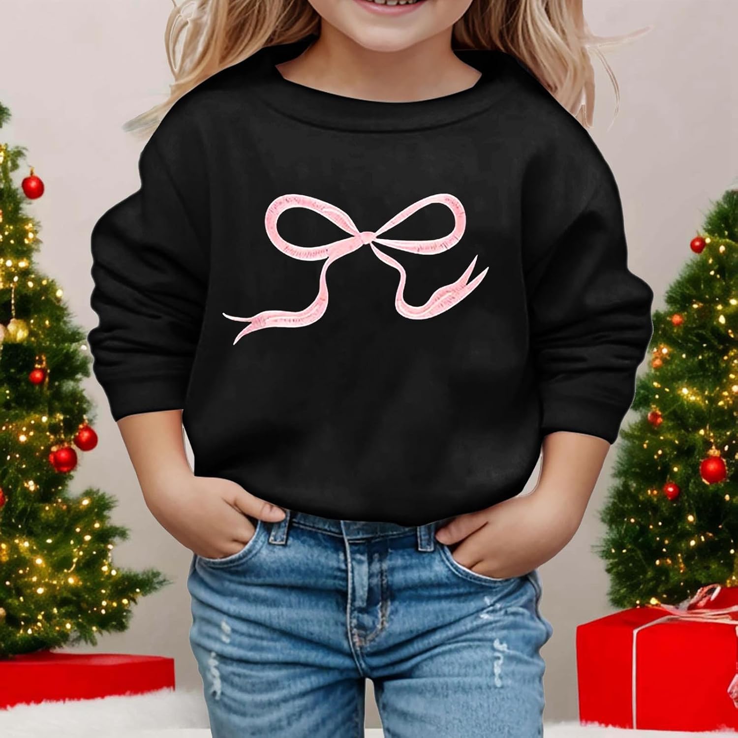 Girls' Fashion Hoodies & Sweatshirts Long Sleeve Crewneck Print Pullover Top Unisex Youth Cute Comfort Outfit For Casual Wear