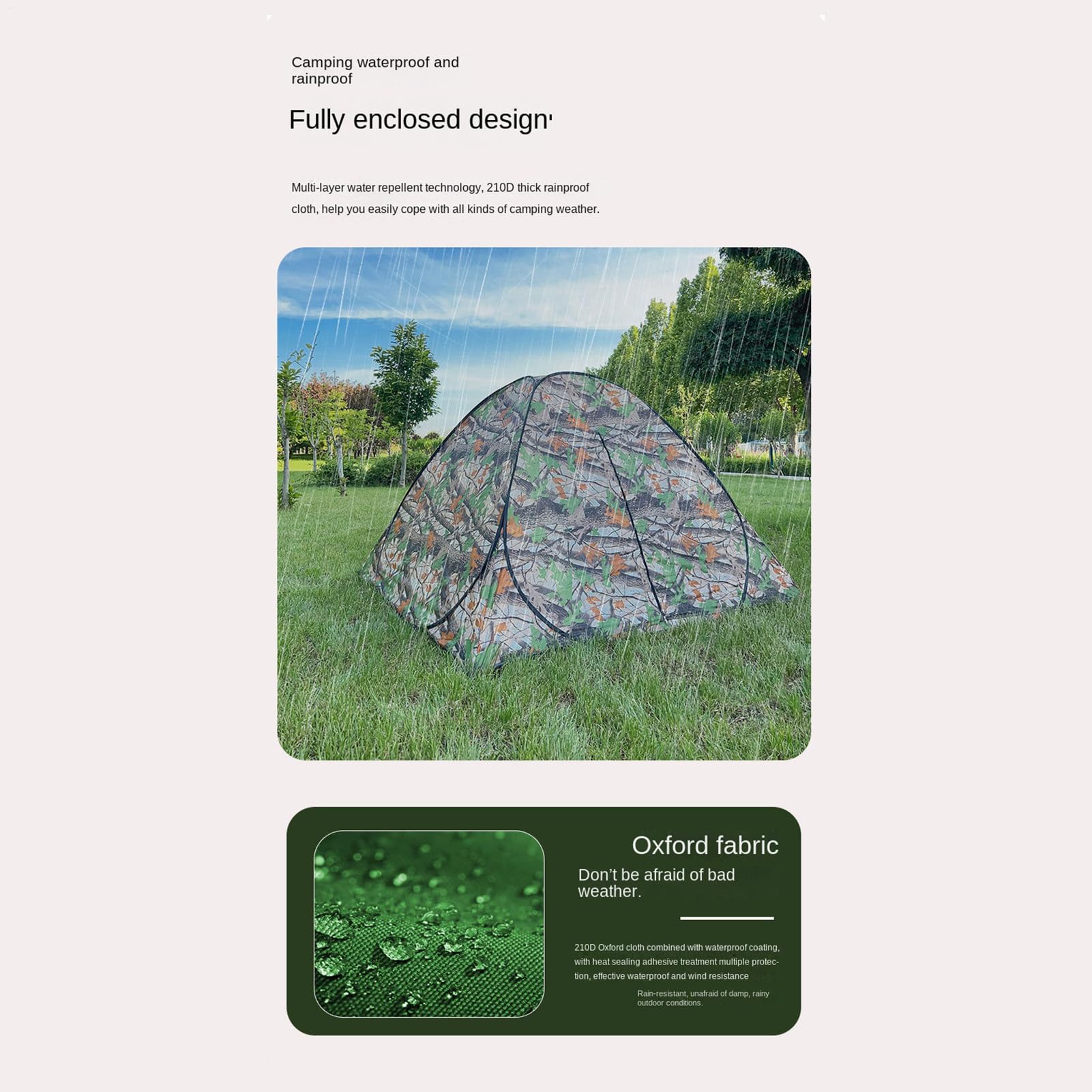 Namiot kempingowy | Automatyczny składany namiot parasol - Namiot kempingowy w kamuflażu | Sport, outdoor, plaża, rodzina, piknik, wędrówki, wędkarstwo, podróże,