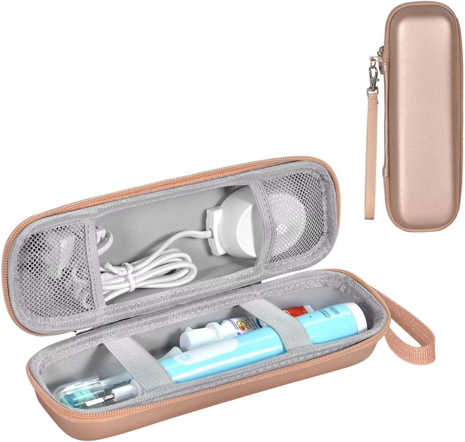 Toothbrush Travel Case for Oral-B Pro 1000 5000 7500 7000 6000 9600 / Philips for Sonicare for ProtectiveClean 4100 6100 5100 6500 7500 (CASE ONLY!) Portable Protective Container Gold-image-23