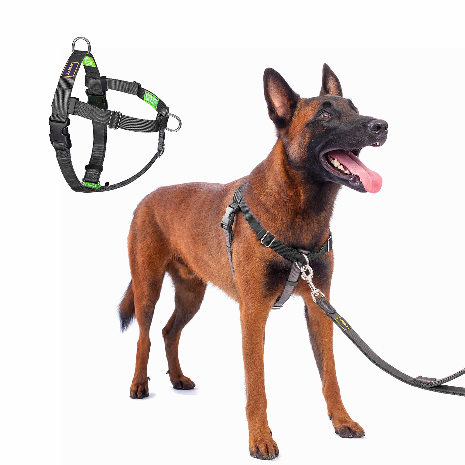APDEXY No Pull Dog Harness Freedom Walking, Stop Pulling with Two Stainless D-Rings, Comfortable, Sewn-in Instructions Tags for Easy Use (Black, M/L - 1'') — image 1