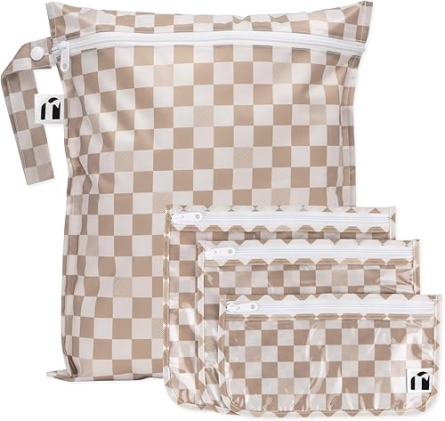 Bumkins Roamio Waterproof Wet Bag & Clear Travel Bags - For Beach, Baby, Travel, Swim Suit, Cloth Diapers, Pump Parts, Pool, Gym, Toiletries -