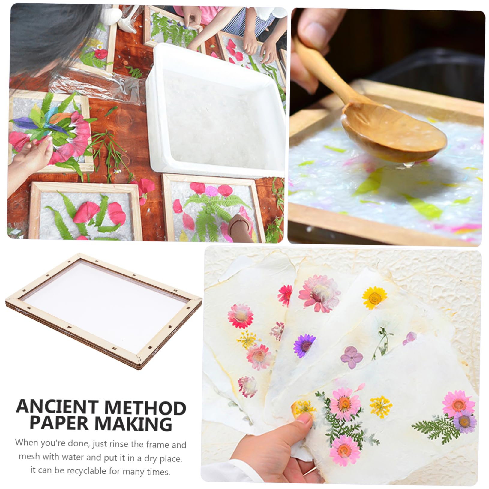 ULDIGI Diy Paper Making Kit Wooden Frame Screen Mesh Molding for Handicraft Craft Wooden Frame