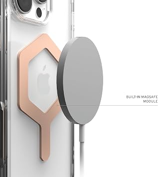 URBAN ARMOR GEAR Plyo MS Case Compatible with Apple iPhone 16 Pro Max Case (Wireless Charging/Magnetic Charging Compatible Drop-Resistant Air-Soft Corners Raised Edge) Ice/Rose Gold
