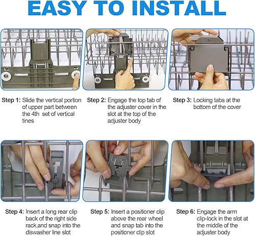 Miniatura 8 de WPW10546503 KDTM354DSS4 - Ajustador de rejilla superior para lavavajillas W10320664 W10320665 para KitchenAid parte de lavavajillas W10546503