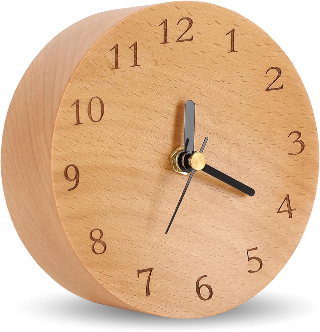 Amazon.co.jp: 【アラーム機能付き】 無垢材 4.7インチ 目覚まし時計