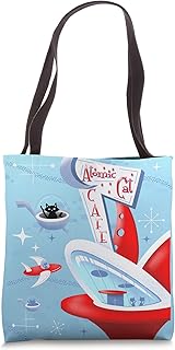 Atomic Cat Cafe Retro Mid-Century Modern Space Hangout Tote Bag
