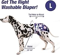 Vista 58 de Pet Soft Washable Female Diapers (3 Pack) Female Dog Diapers, Comfort Reusable Doggy Diaper for Girl Dog in Period Heat (Sprightly, XS)