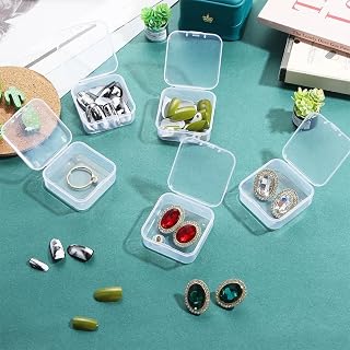 Jewelry Storage Boxes, Portable Rings Necklace Makeup Beads Earrings Organizer Case, Square Transparent Jewelry Finishing Container(transparent)