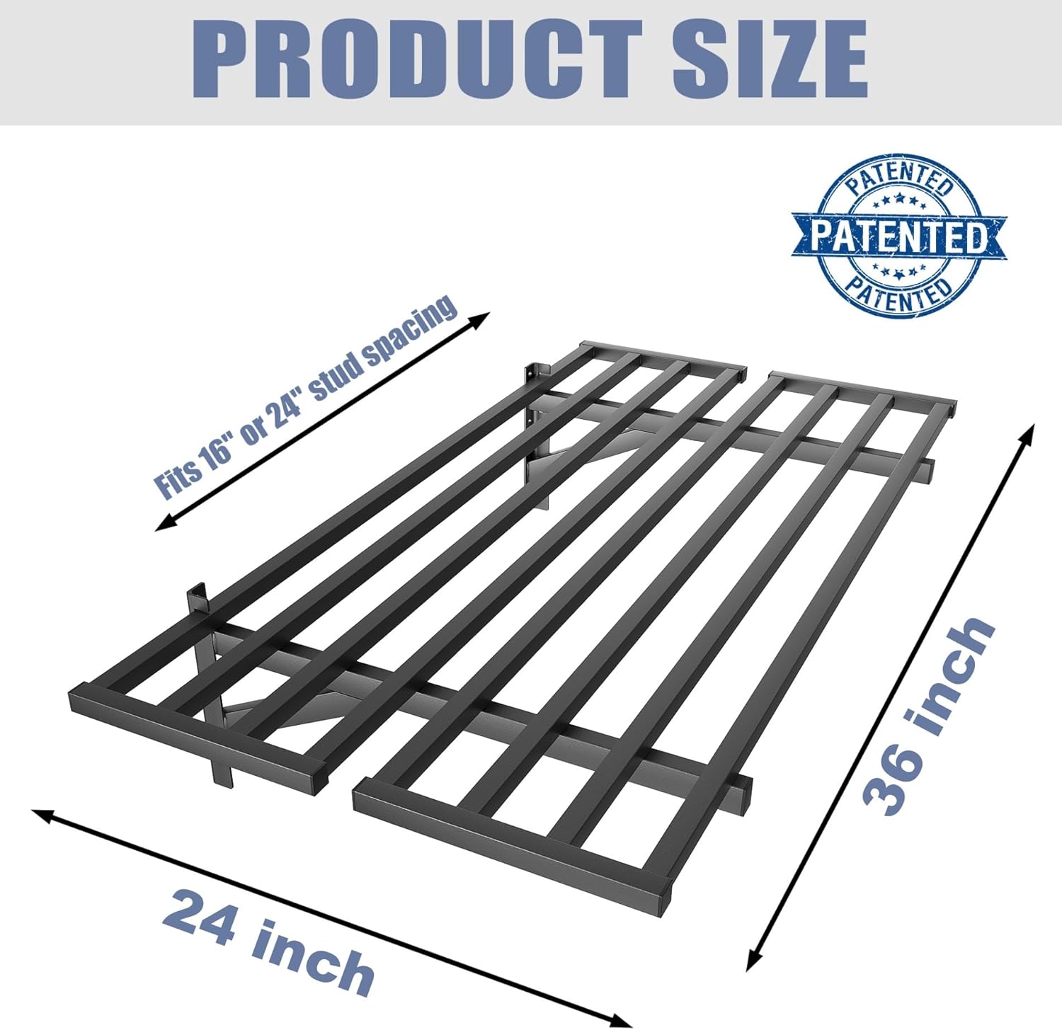 WALMANN 2 Pack Heavy Duty Wall Mounted Shelves, 2 ft x 3 ft Wall-Mounted Garage Storage Shelf, Floating Shelf, Hold 400 lbs/Shelf