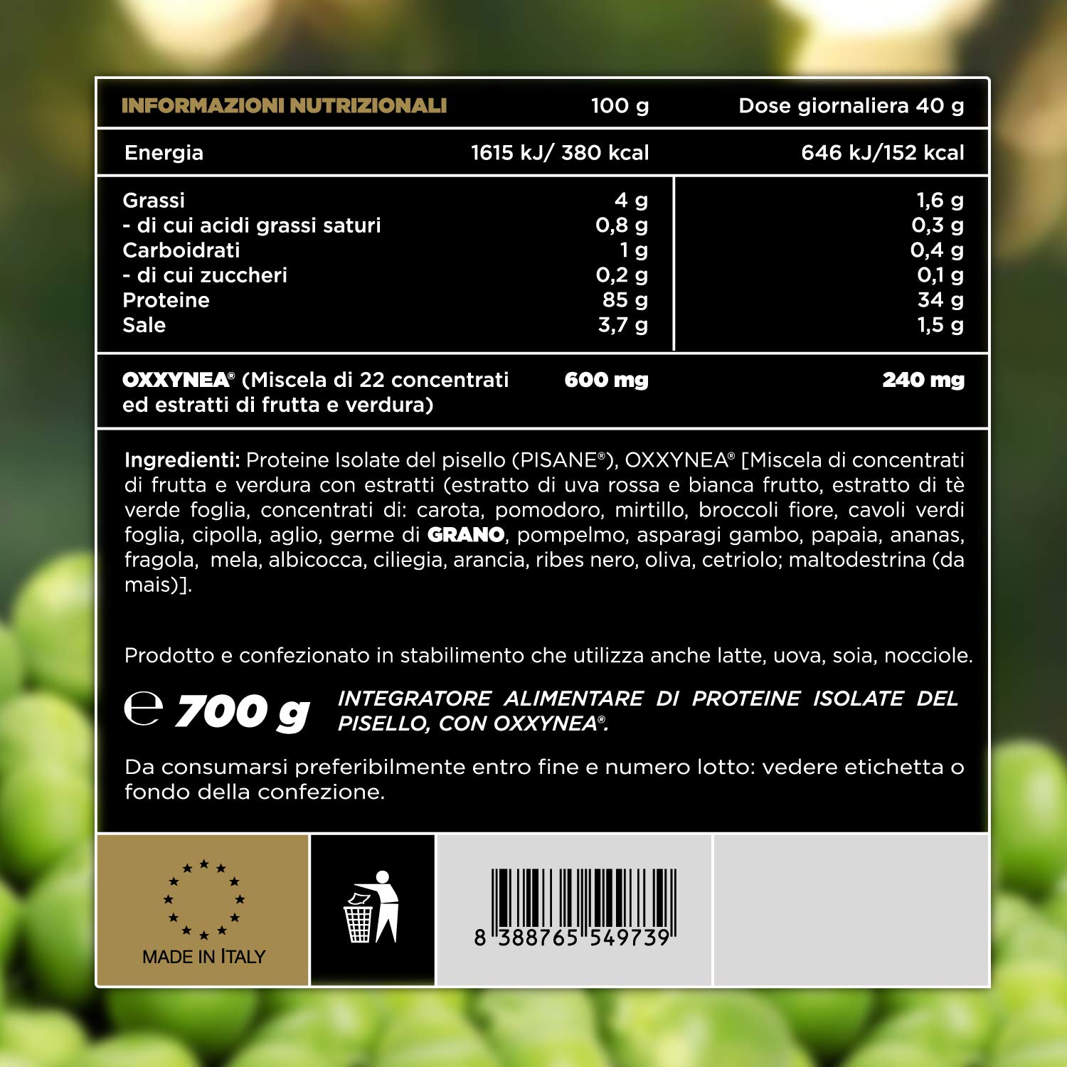 Premier Integratori Vegan Isopea90-700g | proteine in polvere del pisello Pisane® | senza lattosio - adatto a vegani e vegetariani - con antiossidanti (Cioccolato)