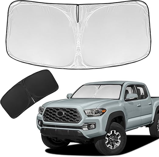 for Toyota Tacoma 2016-2023 2024 2025 Sun Shade Sunshade Windshield Cover - 4 Layers Front Window Shade Custom Fit Tacoma 2Dr 4Dr Pickup Sun Visor 240T Shade Blocks UV Rays Car Accessories