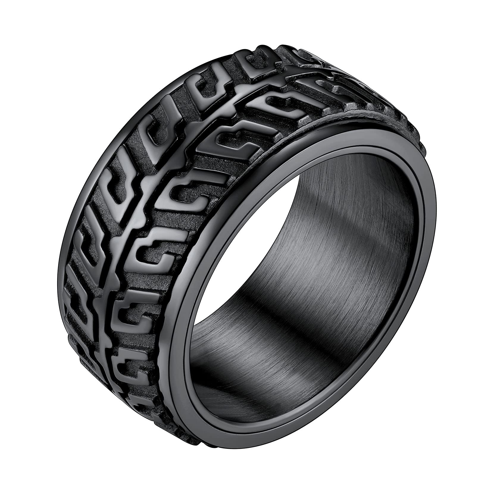RichsteelAntiestrés Anillos Banda Giratoria, Spinner Anillo para Ansiedad con Brillantes/Cruces/Estrellas David/Nudos Celta, Acero Inoxidable/Dorado/Negro, Tallas Variadas