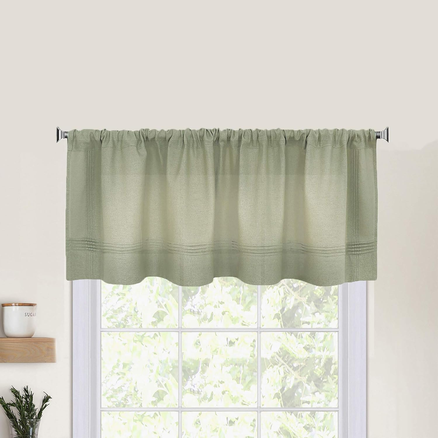Elrene Home Fashions Pintuck Kitchen Window Tier Set of 2, 30 in x 36, White, 2 Count