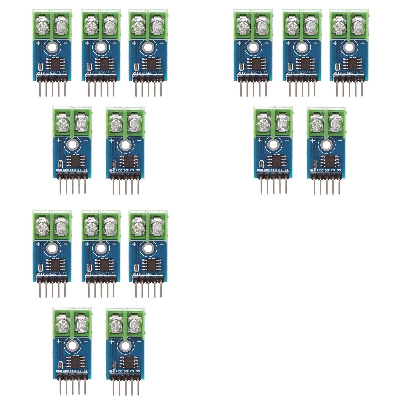 Jnchdghwa Blue&Green 15Pcs Max6675 K Type Thermocouple Temperature Sensor Module For