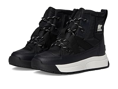 SOREL Kids Whitney III Mid Waterproof (Big Kid) Kids Shoes Black/Sea Salt : 6 Big Kid M, Synthetic