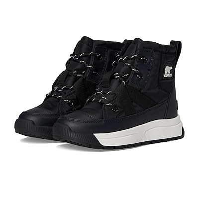 SOREL Kids Whitney III Mid Waterproof (Big Kid) Kids Shoes Black/Sea Salt