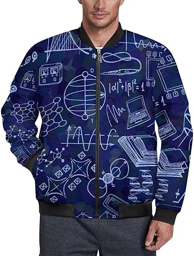 Physics Elements Science - Chaqueta bomber con cremallera para hombre, chaqueta cortavientos para invierno, abrigos, abrigos, para exteriores