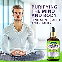 Vista 2 de Grado farmacéutico azul de metileno – Solución USP 1% con electrolitos Apoyo a la salud cerebral y cognitiva Sin formaldehído, 2 oz (2.0 fl oz)