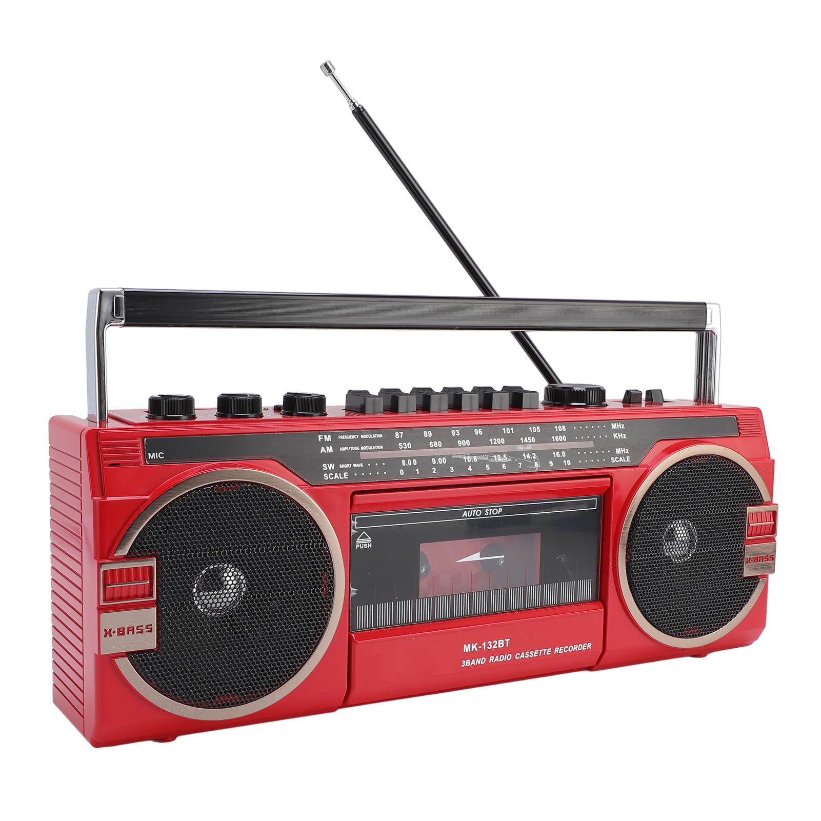 Recordadora de Reproductor de Cintas de Cassette Portátil, Radio Am FM SW con Bluetooth, Convertidor USB a MP3, Jack de Auriculares de 3.5 Mm, Registro Retro Cassette Player