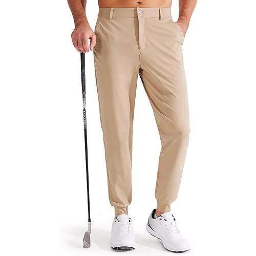 Libin Men's 4-Way Stretch Golf Joggers with Pockets, Slim Fit Work Dress Pants Athletic Casual Sweatpants for Men