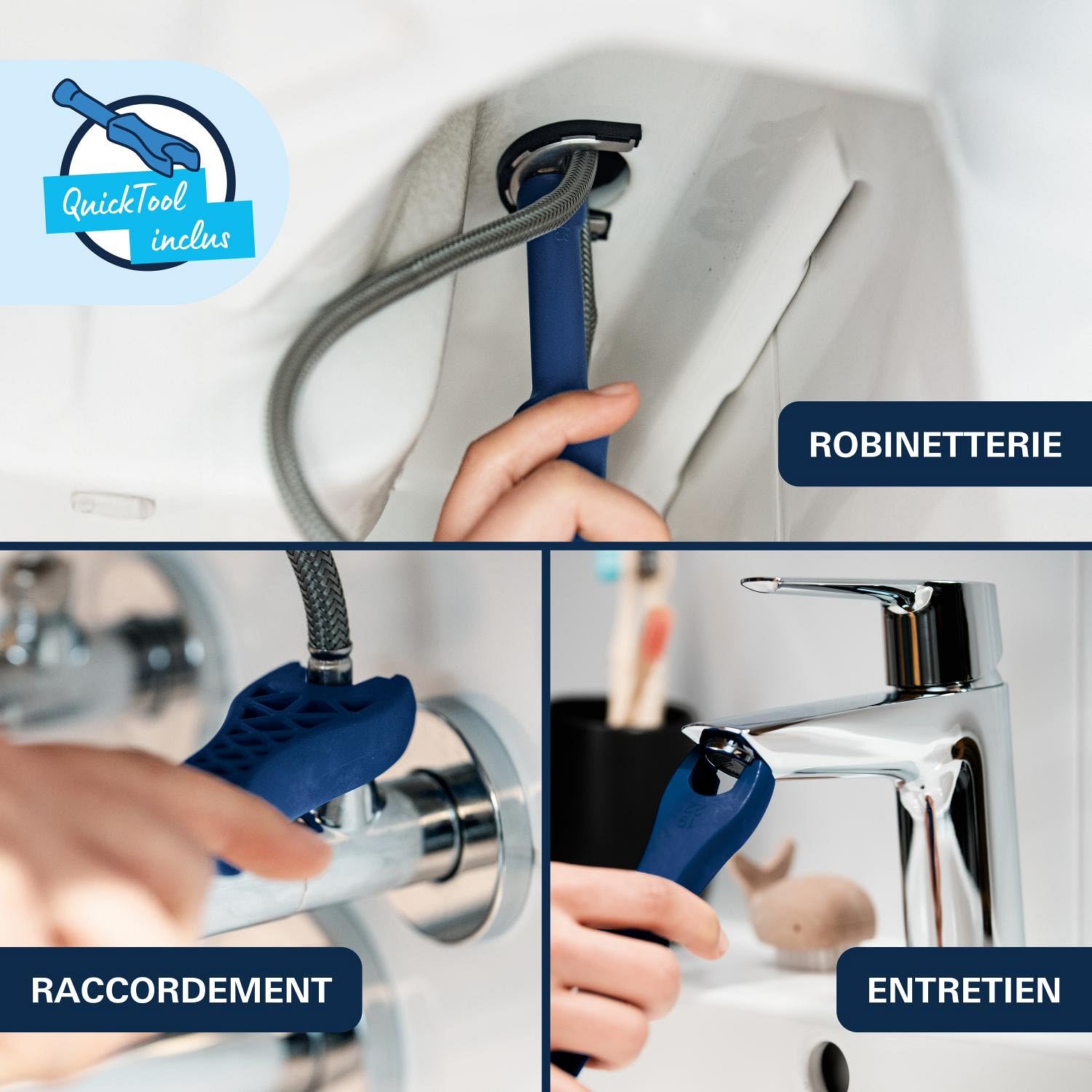 GROHE Dice Mitigeur monocommande Bidet Taille S (Robinet pour bidet de Salle de bain, Avec rotule, Tirette et garniture de vidage, Economie d'eau), Chrome, 1018770000