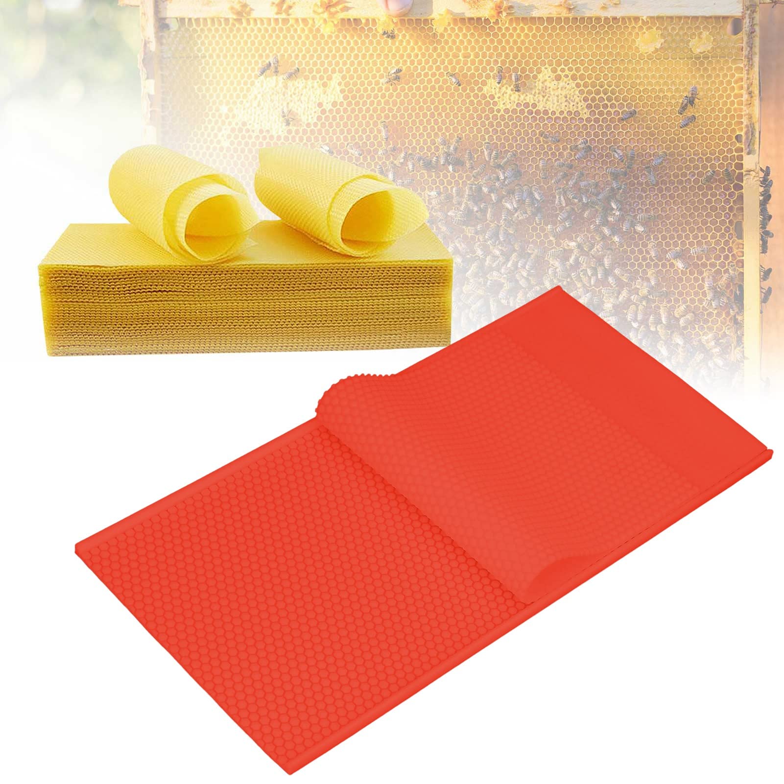 Asixxsix Stampo per Fogli di Cera d'api, 2 PCS 5,4 mm Fogli di Fondazione di Cera d'api pressa goffratrice Macchina Fai da Te Manuale in Silicone Stampo di Cera d'api Accessorio Apicoltura