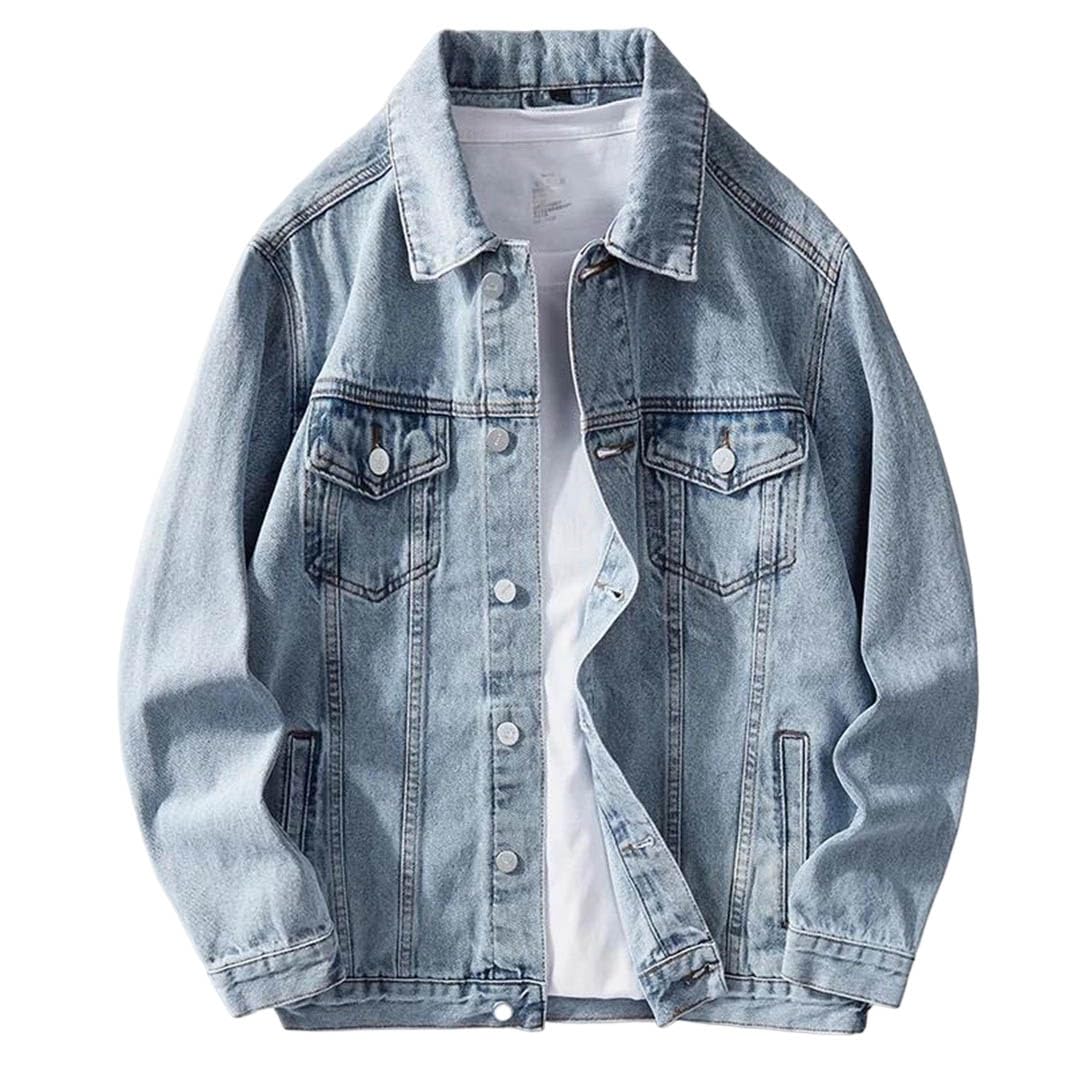 Men's Heavyweight Washing Loose Casual Large Size Denim Jacket