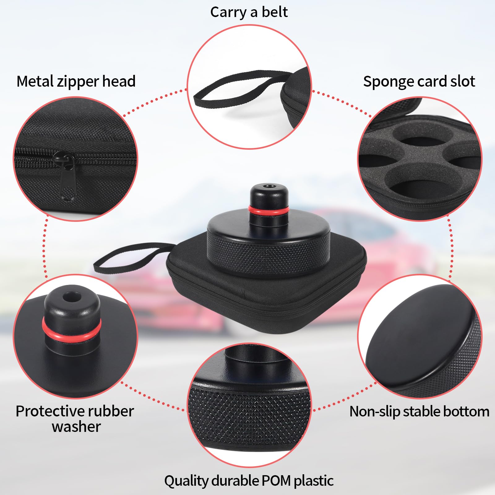 JAMATA Almohadillas de Goma Elevación de Tesla Model 3/Y/X/S,4 Piezas,Jack Pad Adaptador Duradero-Protección Antideslizante y Segura contra Daños en Batería y Chasis,Incluye Bolsa de Almacenamiento