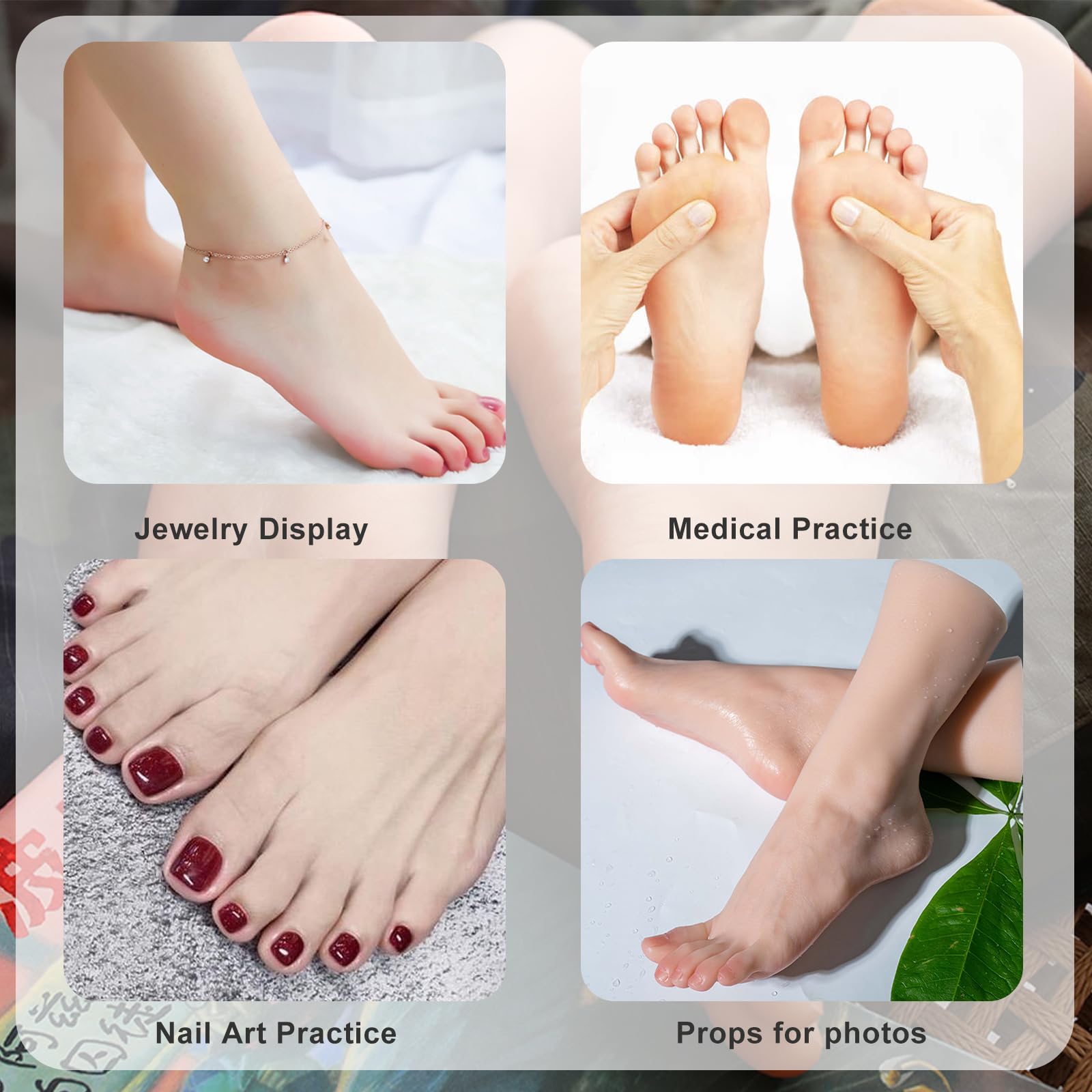 Lebensechtes männliches Silikon-Fußmodell mit Knochen, realistischer weizenfarbener Schaufensterpuppenfuß für Schuhe und Socken, perfekt für Einzelhandel und Ausbildung