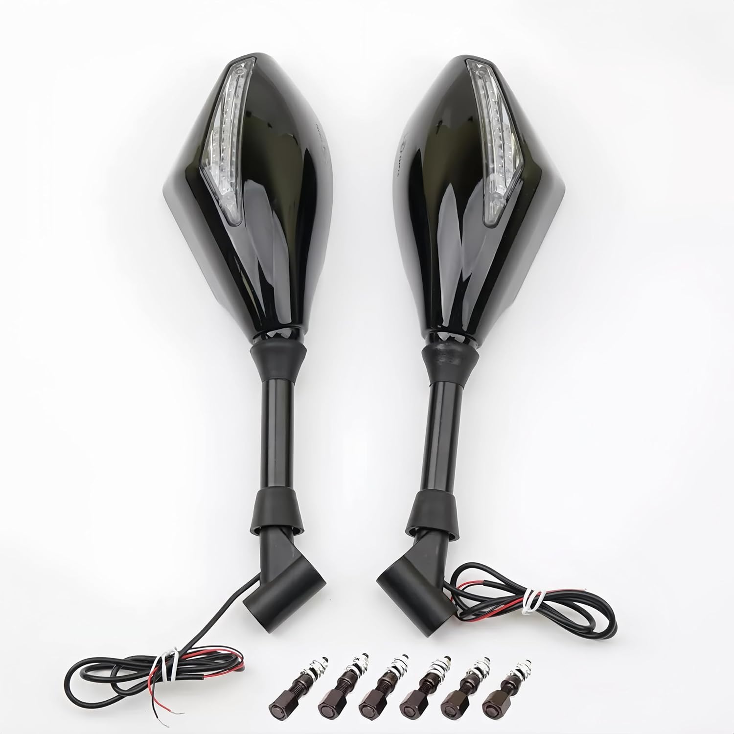 Motorcycle Mirrors Rear View Side 8MM 10MM Black Universal Compatible with Street Dirt Bike Quad Adventure Scooter Coolster Moped GY6 Cruiser ATV
