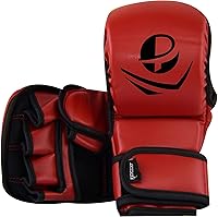 Vista 1 de PFG - Guantes de boxeo para artes marciales, artes marciales, muay tailandés, entrenamiento de boxeo Rojo