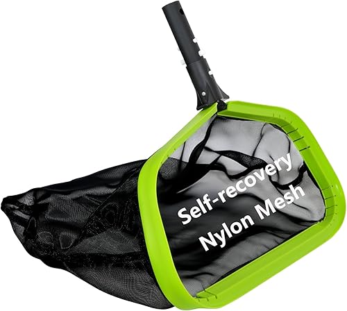 Sepetrel, Red de piscina, redes profesionales para limpieza con bolsa profunda de nailon, marco de aluminio resistente y rastrillo de mango (poste