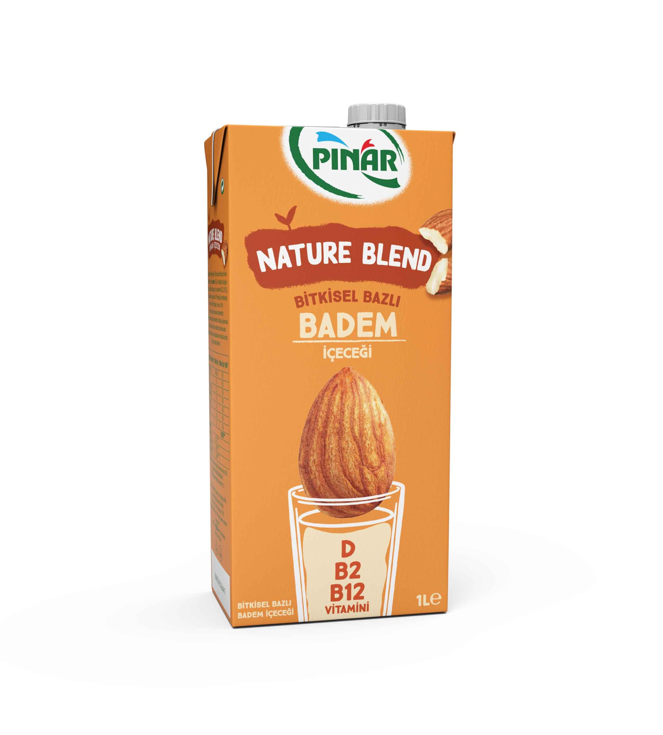 Pınar Nature Blend Bitkisel Bazlı Badem İçeceği 1 L Vegan Laktozsuz