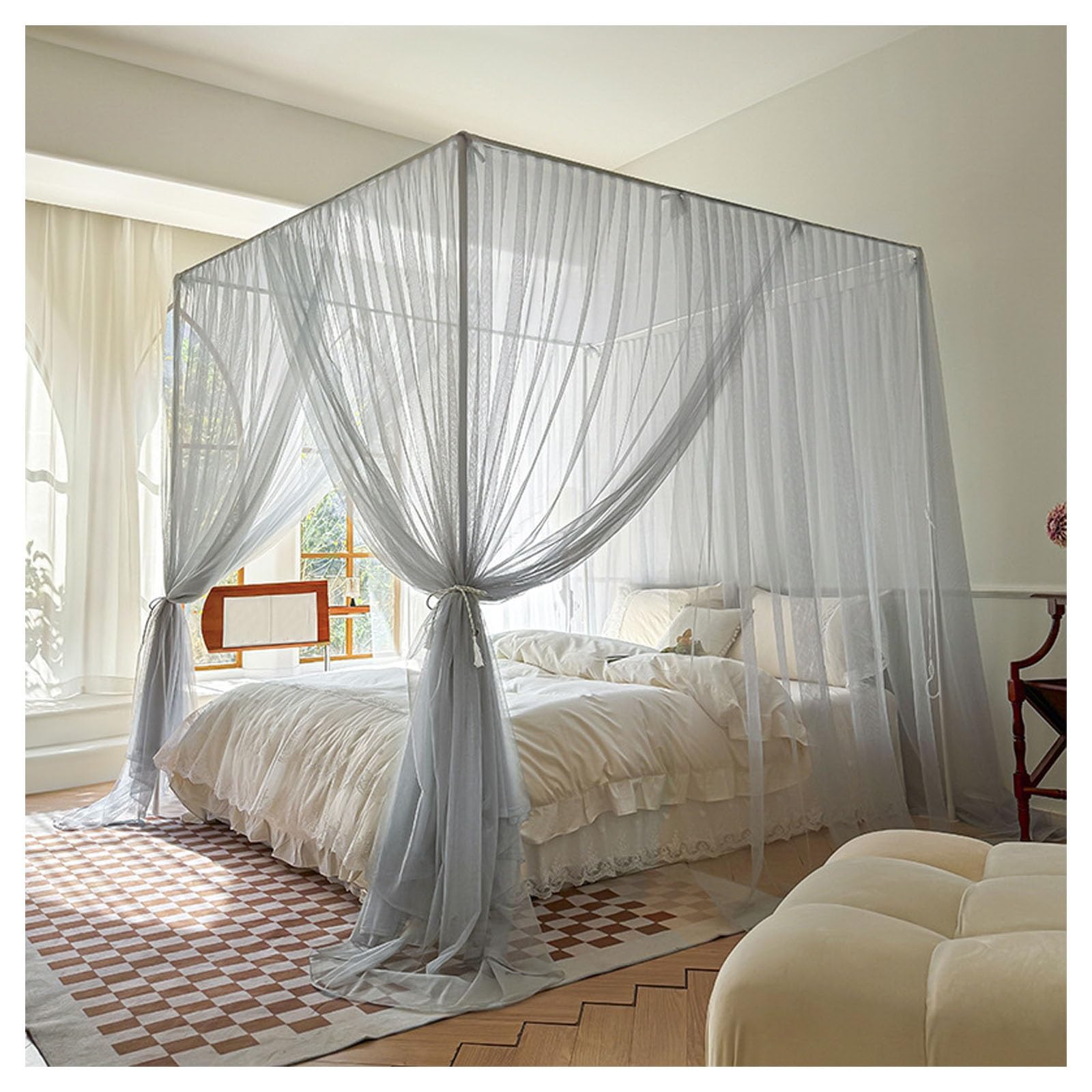 Moustiquaire lit baldaquin 180x200 contre les insectes nuits calmes sans piqûre