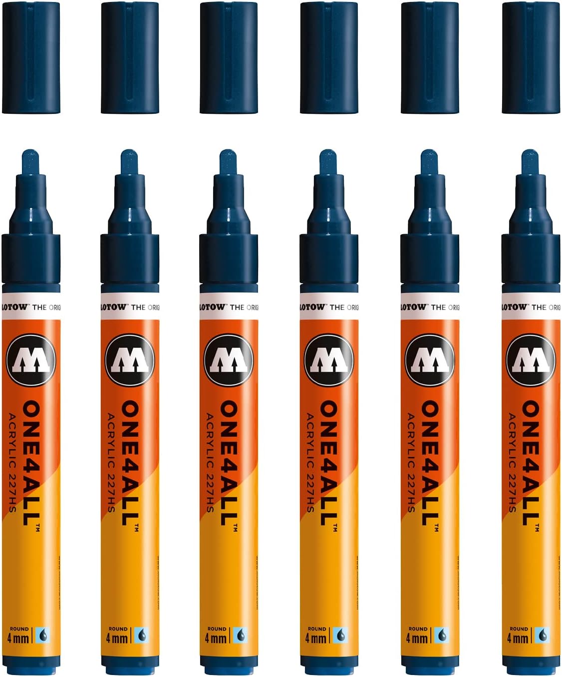 Molotow MO227219 One4All 227HS Marker Pen – Petrol Blue – Pack of 6