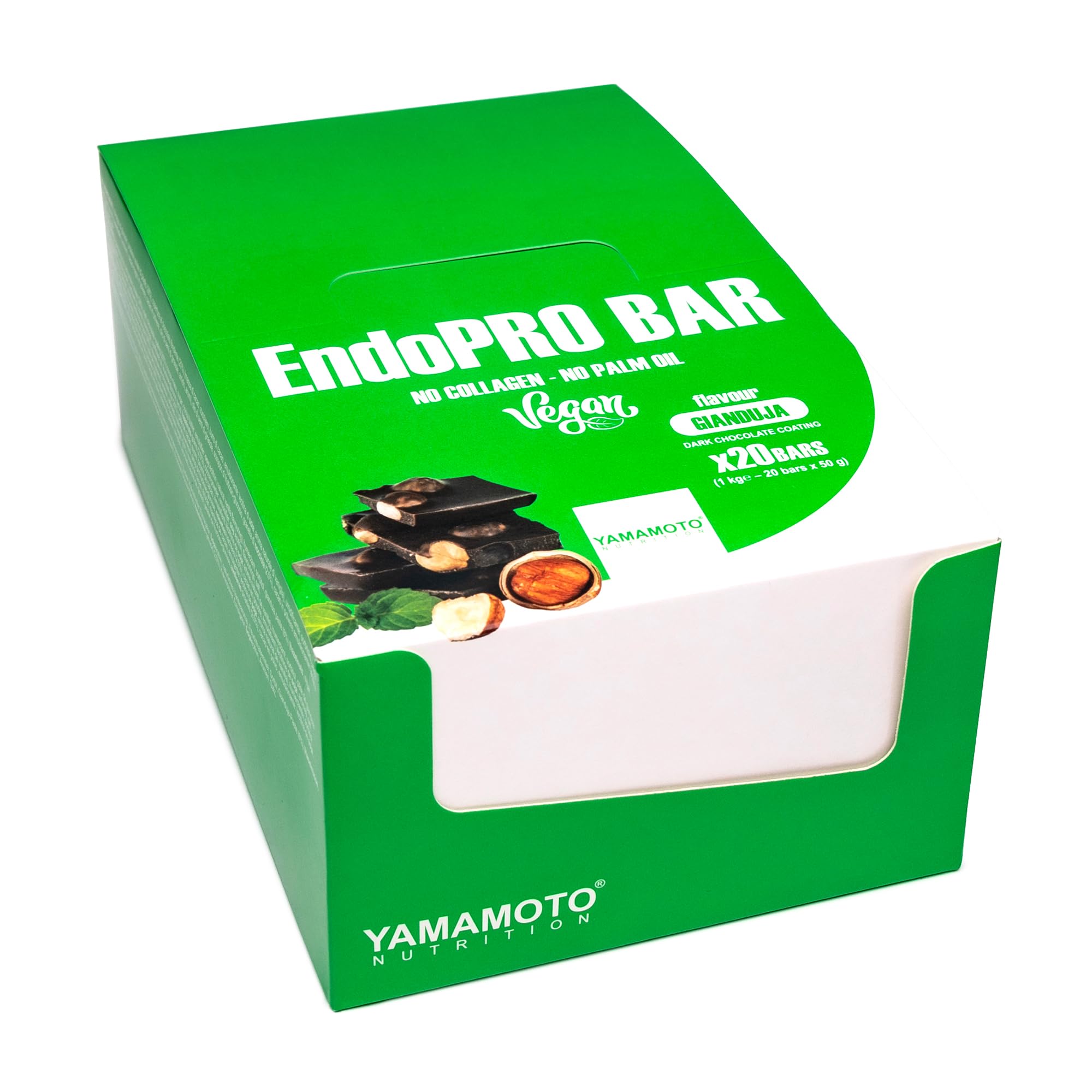YAMAMOTO NUTRITION EndoPRO BAR 20 barrette da 50 grammi, snack proteico al 25% di proteine vegane del pisello