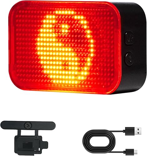 Luz trasera LED recargable por USB con detección de freno, encendidoapagado automático, animación y velocidad en vivo y Peloton 3 modos, pantalla