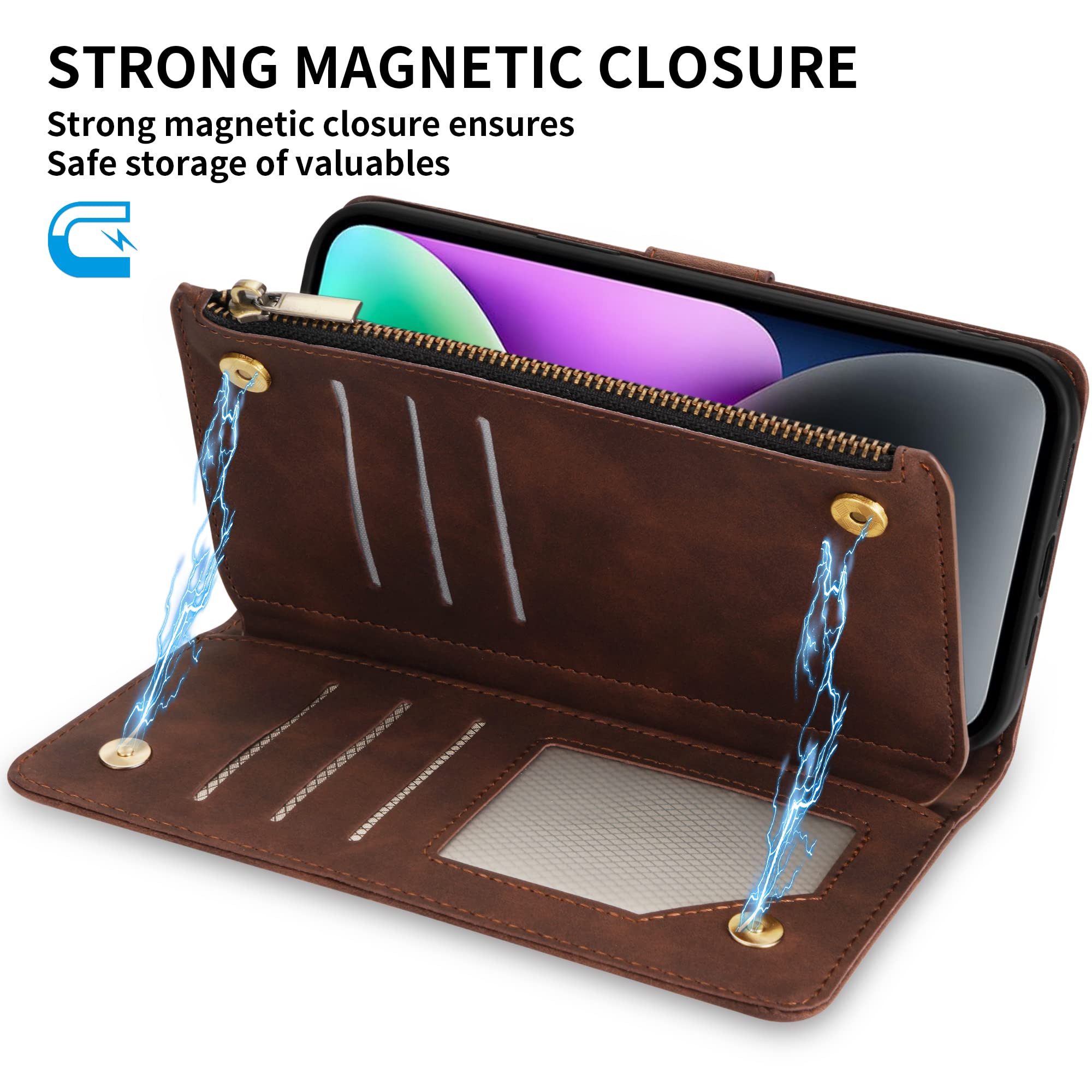 Amazon.com: ZZXX for iPhone 14 Case Wallet with [RFID Blocking