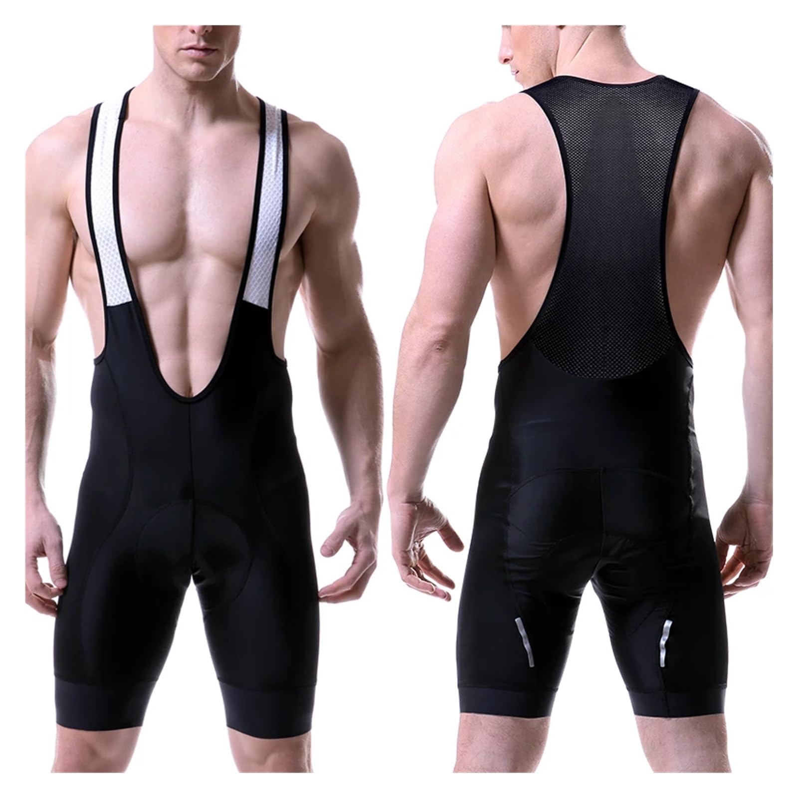 Pantaloncini da Ciclismo Pantaloncini con Bretelle da Bicicletta Neri Uomo Abbigliamento Esterno Bike Cycling Imbottiti in Gel 5D Ciclismo