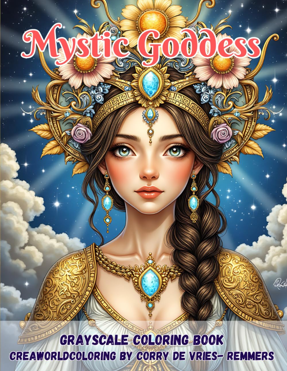 mystic goddess: Fantasy Coloring Journey Through Divine Beauty & Magical Worlds