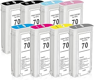 Cartouche D’encre HP Originale N°70 – Pour DesignJet Z2100, Z3100, Z5200 – Références C9448A à C9459A