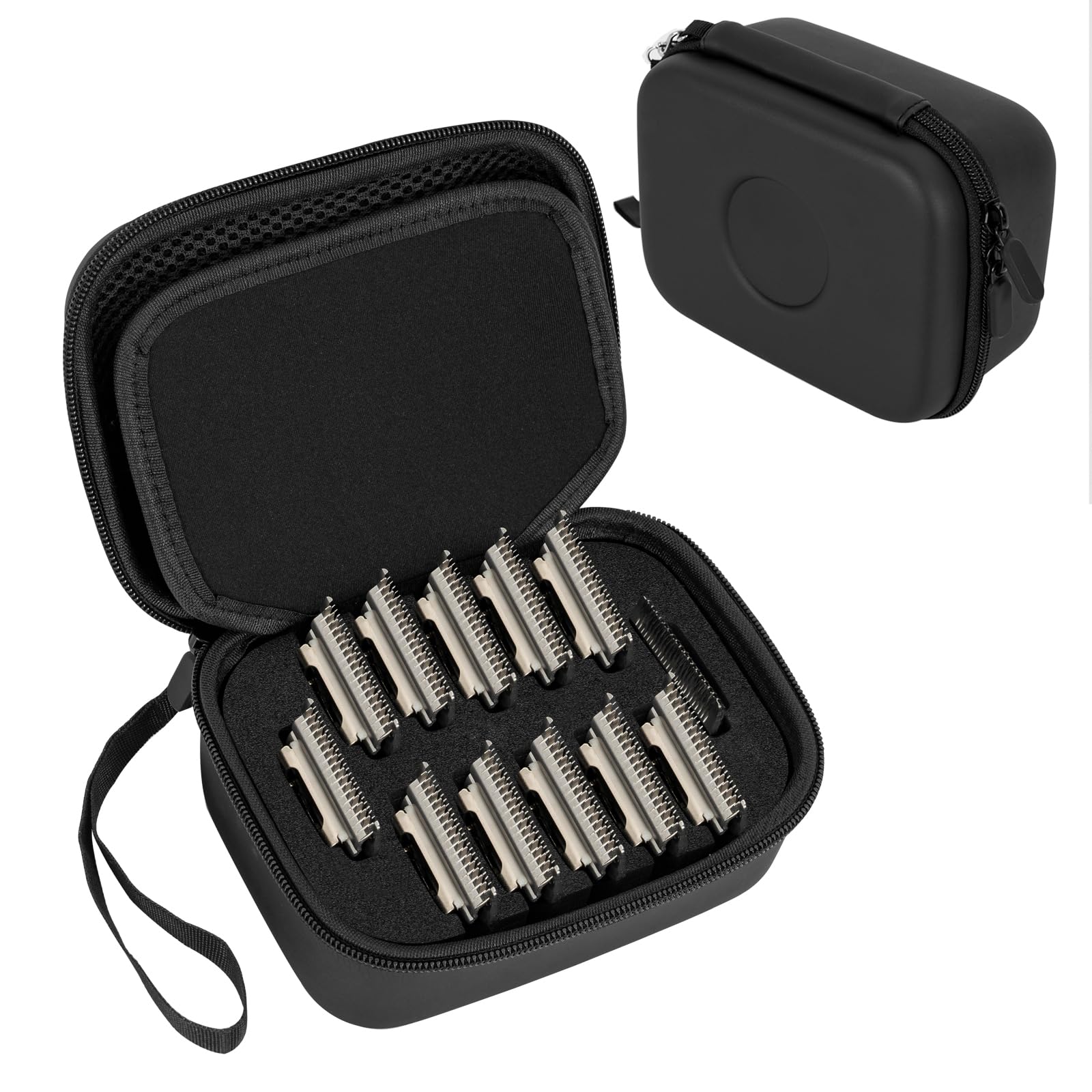 TORIBIO Hair Clipper Blade Storage Case for Barbers and Stylists, Holds 12 Metal Guards for Andis, Oster, Wahl, Babyliss Detachable Clippers