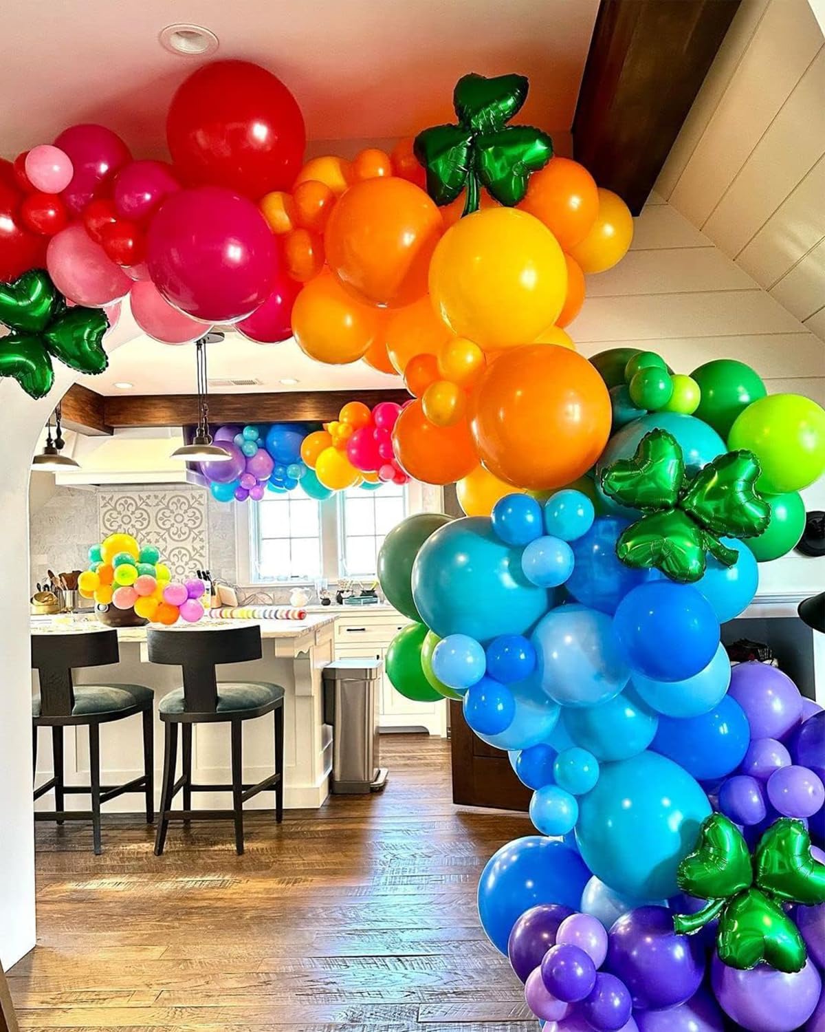 Kelfara Assorted Rainbow Party Balloons - 100 Pack 12 inch Multicolour Latex Balloons Helium Bright Color Balloon for Kids' Birthday Rainbow Party Decorations Baby Shower Wedding Graduation — view 3