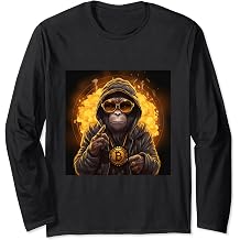 Crypto Kingpin Gangsta Bitcoin Monkey Tee Long Sleeve T-Shirt