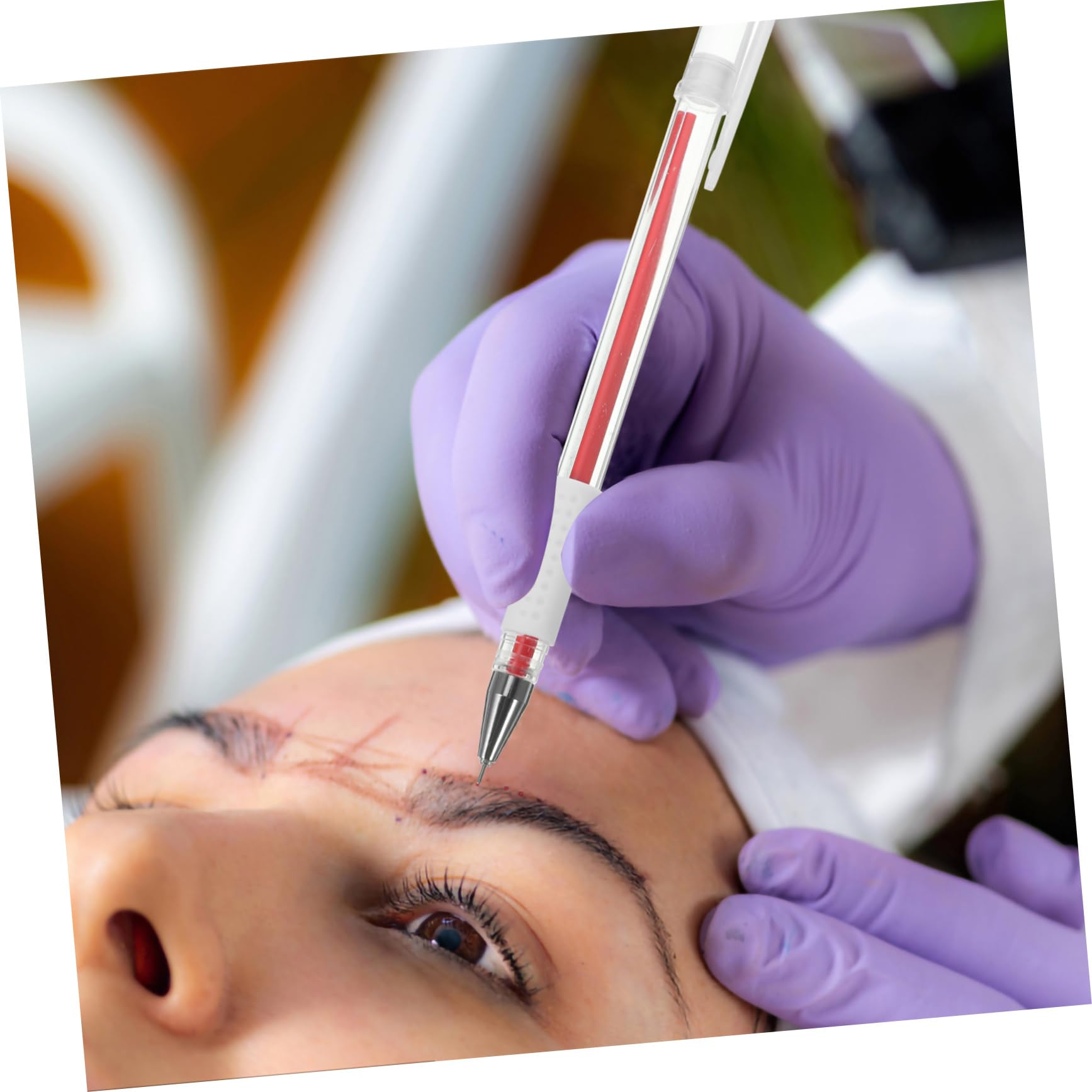 Marqueur Peau pour Cartographie des Sourcils, Stylo de Microblading, 3 Pièces, Tracé Précis, Résistant la Sueur, pour Salon et Tatouage