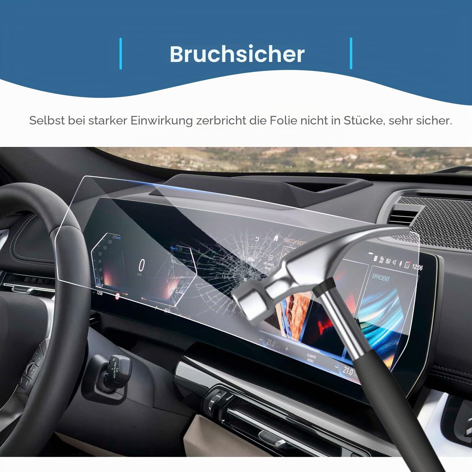 GAFAT Kompatibel mit Neu BMW X1 iX1 U11/ X2 iX2 U10/ 1er F70 2022-2024 2025 Schutzfolie, X1 U11 iDrive 8 Glas Displayschutzfolie für 10,7" Navigation+ 10,25" Cockpit, 9H Anti-Kratzen